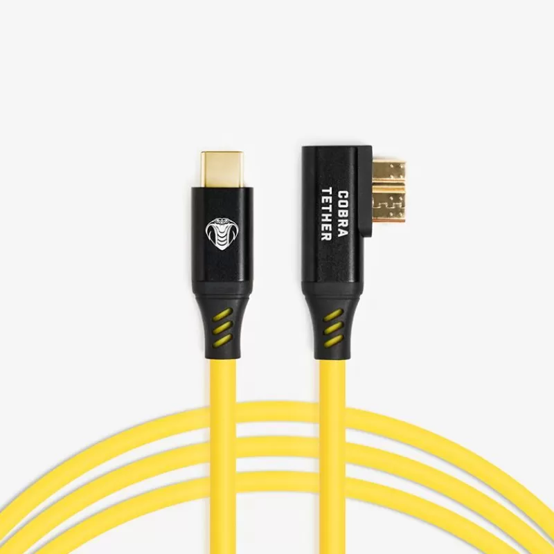 Cobra Tether Accessoires | Accessoires-USB-C/USB-3 Micro-B 90° - 5m - Jaune