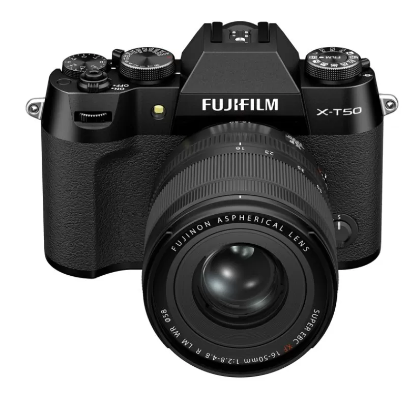 Fujifilm Appareils Photo Hybrides-Découvrez le FUJI X-T50 NOIR + XF16-50mm: appareil photo hybride compact, 40,2 MP, vidéo 6,2K, 20 simulations de film, stabilisa