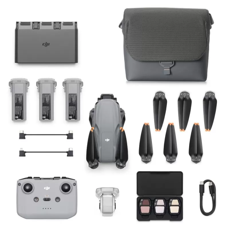 DJI Drones Avec Caméra-Air 3S Fly More Combo avec radio RC-N3 - Drone double caméra 4K HDR, détection omnidirectionnelle