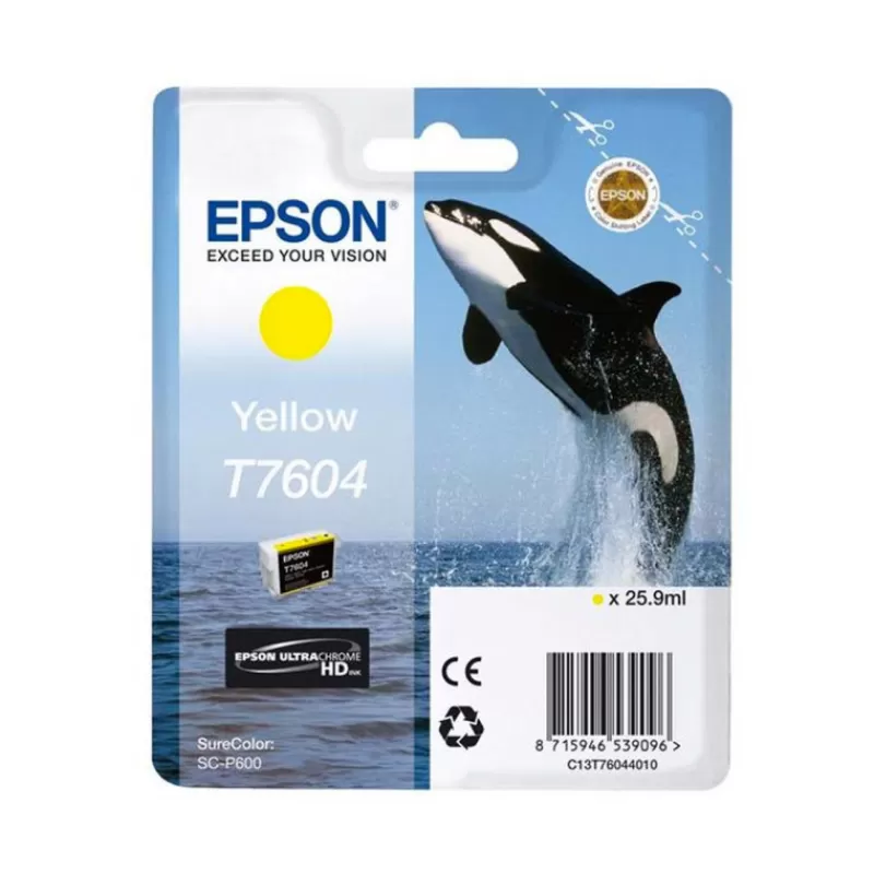 Epson Cartouches D'Encre-ENCRE T7604 ORQUE JAUNE / P600
