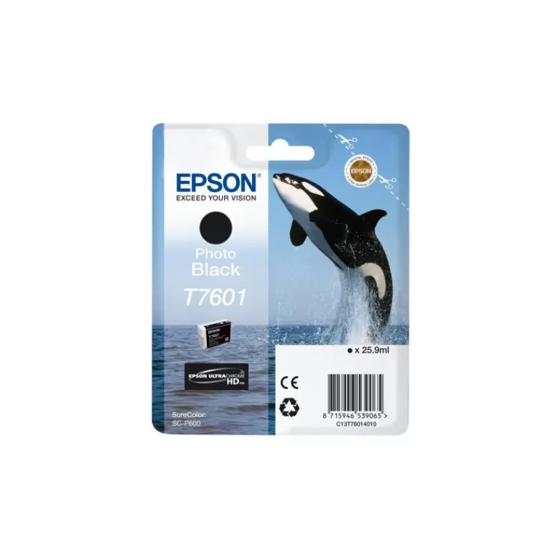 Epson Cartouches D'Encre-ENCRE T7601 ORQUE NOIRE PHOTO POUR P600