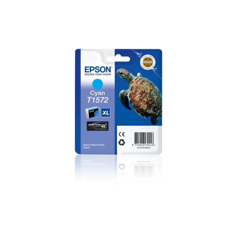 Epson Cartouches D'Encre-ENCRE T1572 TORTUE CYAN POUR R3000
