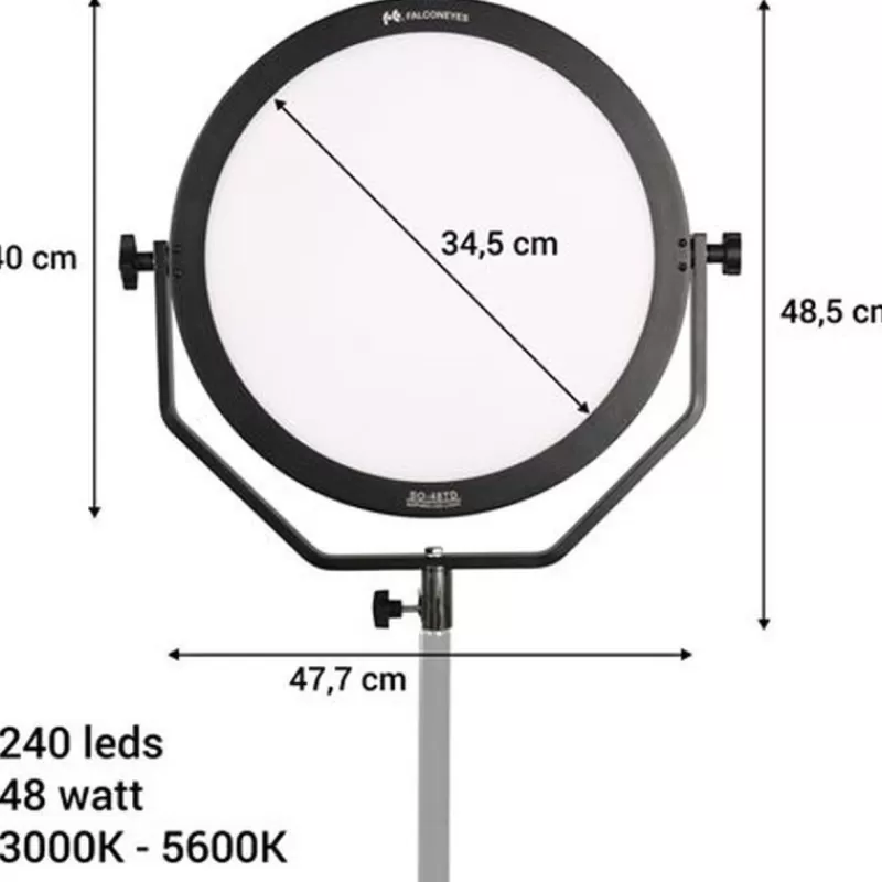 Falcon Eyes Eclairages`1Lumières Continue-Bi-Colour LED Lamp Sophiez SO-48TD II