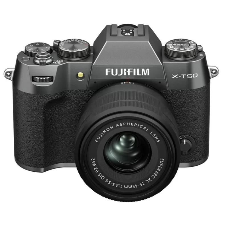 Fujifilm Appareils Photo Hybrides-FUJI X-T50 CHARCOAL + XC 15-45mm : Appareil Photo Hybride 40,2 MP avec Vidéo 6,2K et Simulations de Film