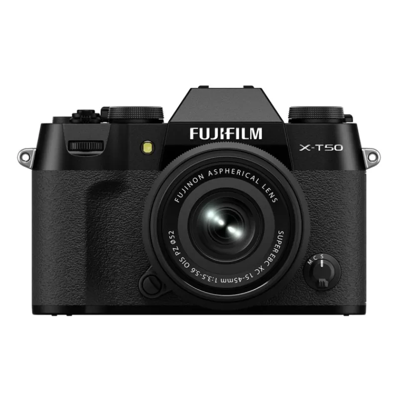 Fujifilm Appareils Photo Hybrides-FUJI X-T50 NOIR + XC 15-45mm : Appareil Photo Hybride 40,2 MP avec Vidéo 6,2K et Simulations de Film