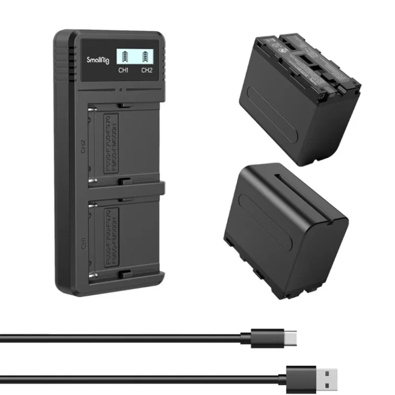 Smallrig Alimentations & Grips | Alimentations & Grips-Kit 3823 NP-F970 - 2 Batteries + Chargeur USB-C pour Sony