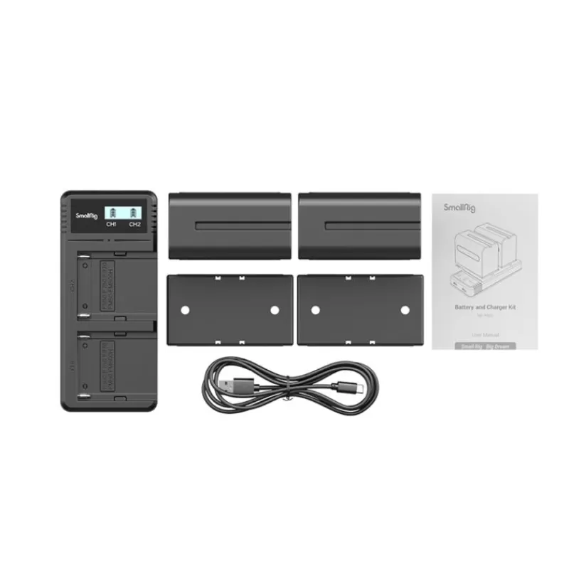 Smallrig Alimentations & Grips | Alimentations & Grips-Kit 3823 NP-F970 - 2 Batteries + Chargeur USB-C pour Sony