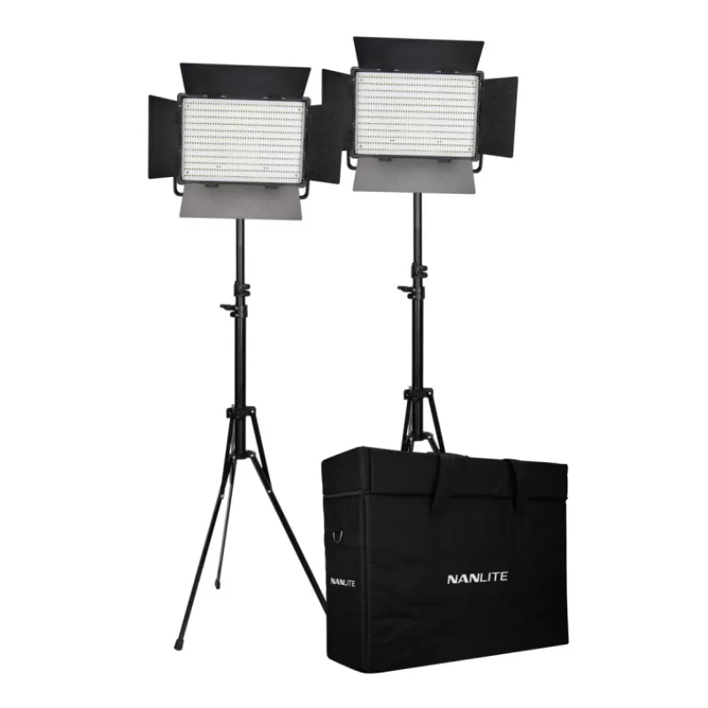 NANLITE Eclairages`1Lumières Continue-1200CSA DOUBLE KIT AVEC PIEDS ET SAC