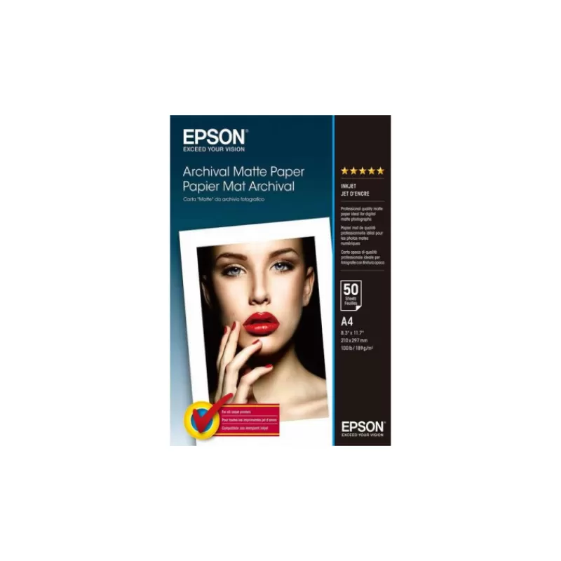 Epson Papiersjet D'Encre-PAPIER ARCHIVAL MAT A4 50F 192G