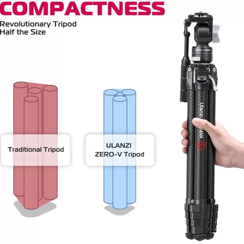 Ulanzi Trépieds Photo & Vidéo | Accessoires-X Coman Zero V Carbon Video Tripod